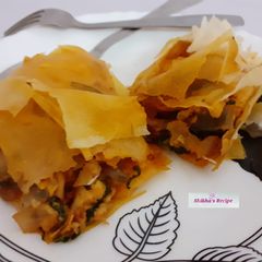 A picture of Spanakopita (veg) traditional Greek pastry.