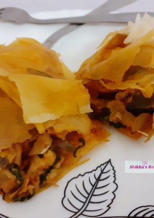 A picture of Spanakopita (veg) traditional Greek pastry.