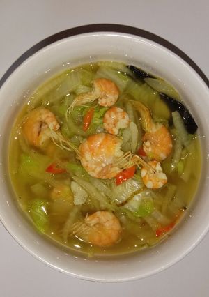 Foto resep Tumis udang sawi putih