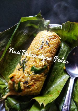 Foto resep Nasi bakar ayam pedas