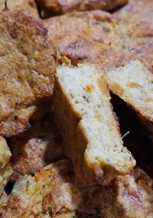 Una foto de Bocadillos de zucchinis y coliflor con boniato al horno