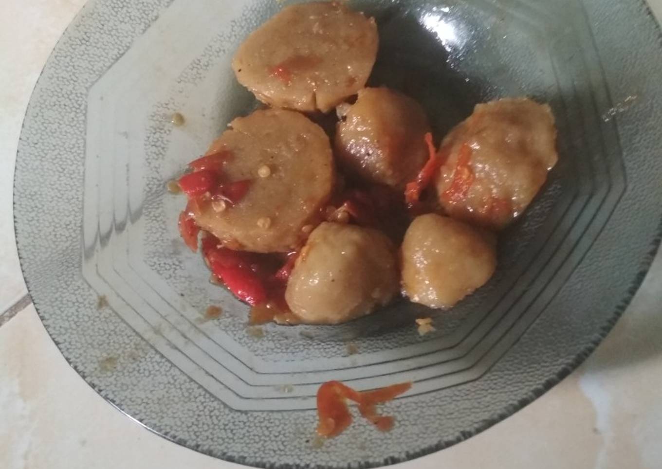 Bakso saos pedas manis