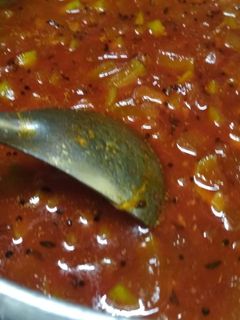 A picture of Meethi Keri sabji (sweet raw mango curry).