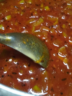 A picture of Meethi Keri sabji (sweet raw mango curry).