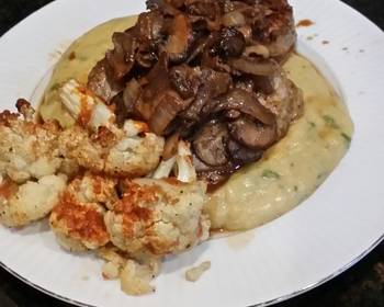 Ultimate Cooking Recipe Brads eye of round steak over jalapeo cheddar polenta Savory Delicious