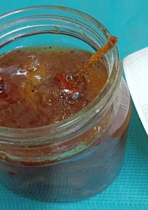 A picture of Instant Totapuri Sweet Pickle (kachi Keri nu Vaghariyu).