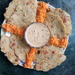 A picture of Curd semolina multi grain pancake.