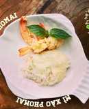 Mì phomai tôm nướng phomai bằng lò vi sóng