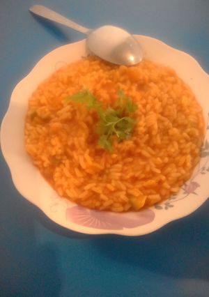صورة لوصفة أرز احمر بطريقة بسيطة
