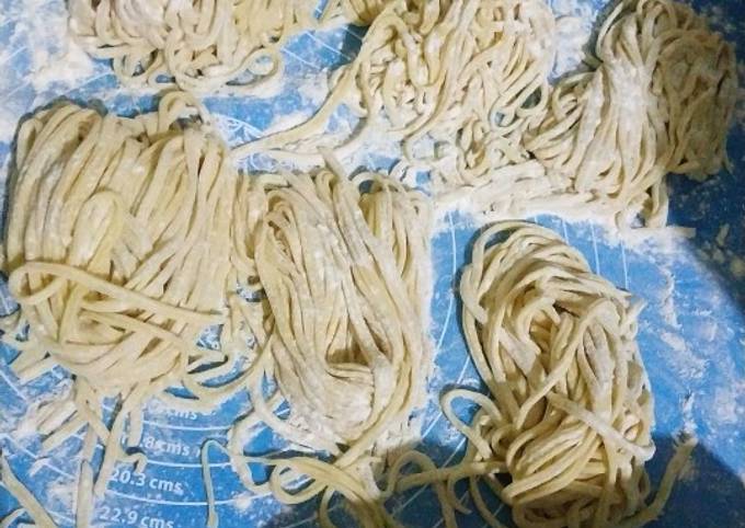 Resep Mie homemade kenyal, Enak Banget