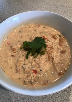 A picture of Slow-Cooker Jalapeño Chicken Chili.