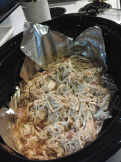 A picture of Crockpot shredded chicken tacos.