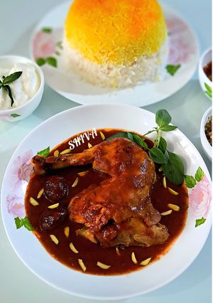 عکسی از دستور مرغ با سس زرشک