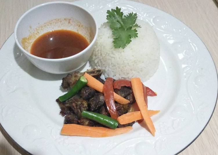 Simple Way to Cook Tasteful Fried beef with rice