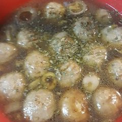 A picture of Meatball and Mushroom Soup.