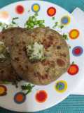 Mini Bajra paratha stuffed with fresh matar methi leaves