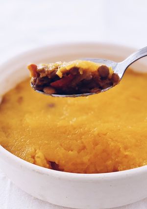 Una foto de Pastel de zapallo vegano