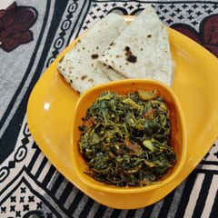 A picture of Fenugreek leaves Bhaji.