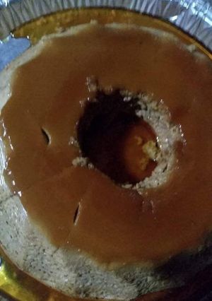 Una foto de Flan casero con dulce de leche
