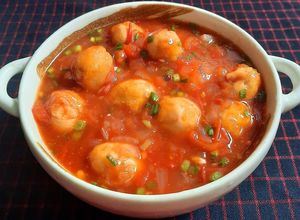 Hình của món Trứng cút sốt cà chua.