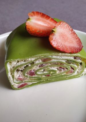 Hình của món Crepe trà xanh.