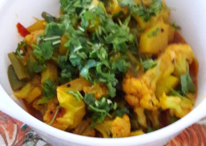 How to Make Perfect Cauliflower with beans sabji