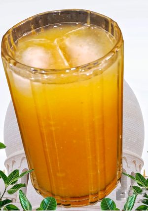 A picture of Instant Raw Mango Jaggery Drink. 🥂.