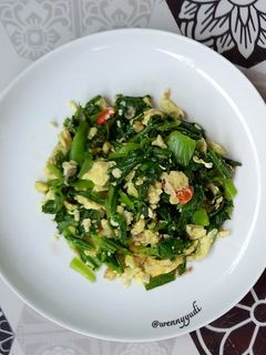 Foto resep Orak Arik Putih Telur Sawi Hijau