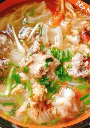 Hình của món Bún mọc sườn non.
