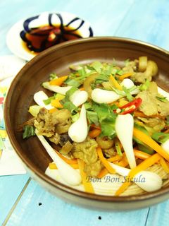 Hình của món Bò Tơ Xào Củ Kiệu.