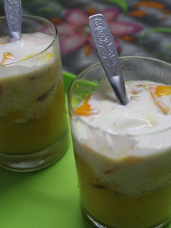 A picture of Mango Milk Shake With Vanilla Ice Cream.