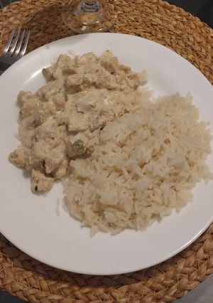 Una foto de Strogonoff de pollo