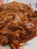 Ossobuco de pavo con fideos (aprovechamiento)