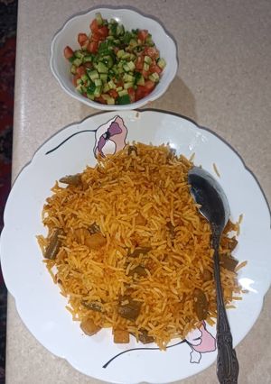 عکسی از دستور لوبیا پلو بدون گوشت