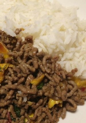A picture of Yui inspired spicy beef.