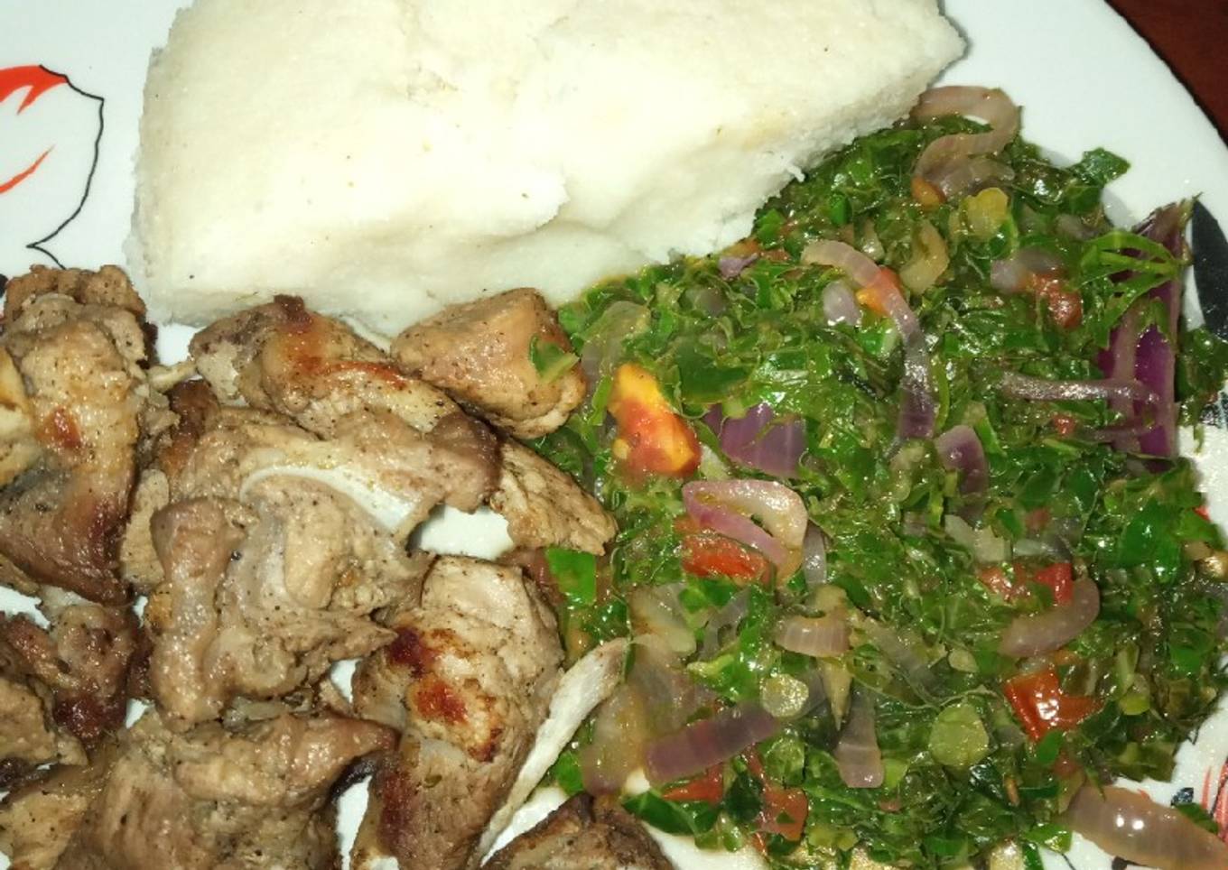 Pan fry pork