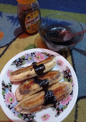 Foto resep Pisang panggang siram dark chocolate