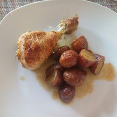 A picture of Orange, thyme, paprika chicken and potato bake.