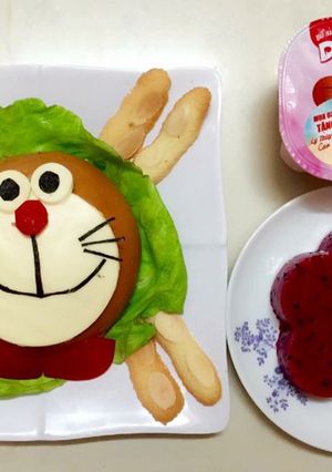 Hình của món Hamburger Đoremon cho bé iu.