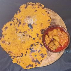 Barley flour masala bhakri A picture of Barley flour masala bhakri.