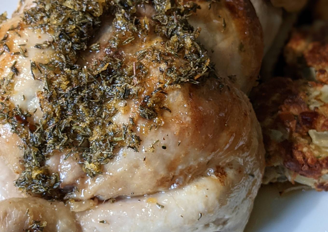 Honey lemon thyme roast chicken