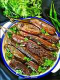 Baingan ki Kalonji (Stuffed Eggplant with Panch Phoron)