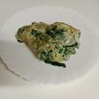 Tortilla de espinacas con curry y queso brie