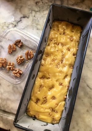Una foto de Budín de nueces