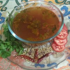 A picture of Tomato rasam.