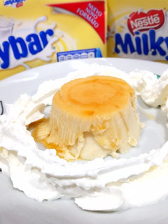 Una foto de Flan de milkybar
