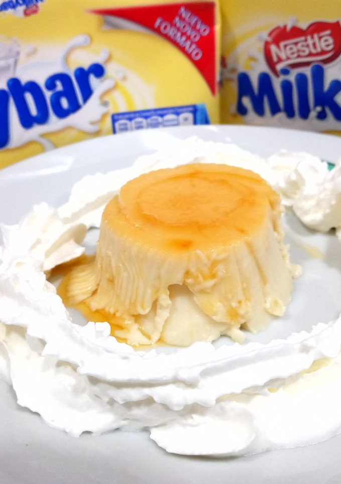 Una foto de Flan de milkybar