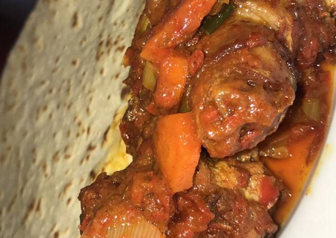 Chapati and veggies sauce