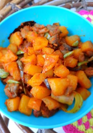 Foto resep Sambel goreng kentang pela ati pete