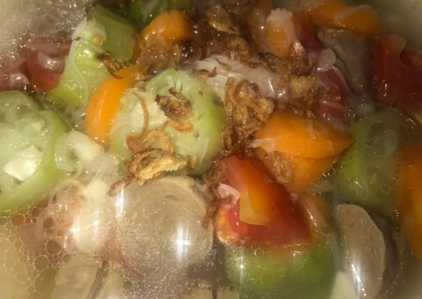 Sayur oyong bakso soun